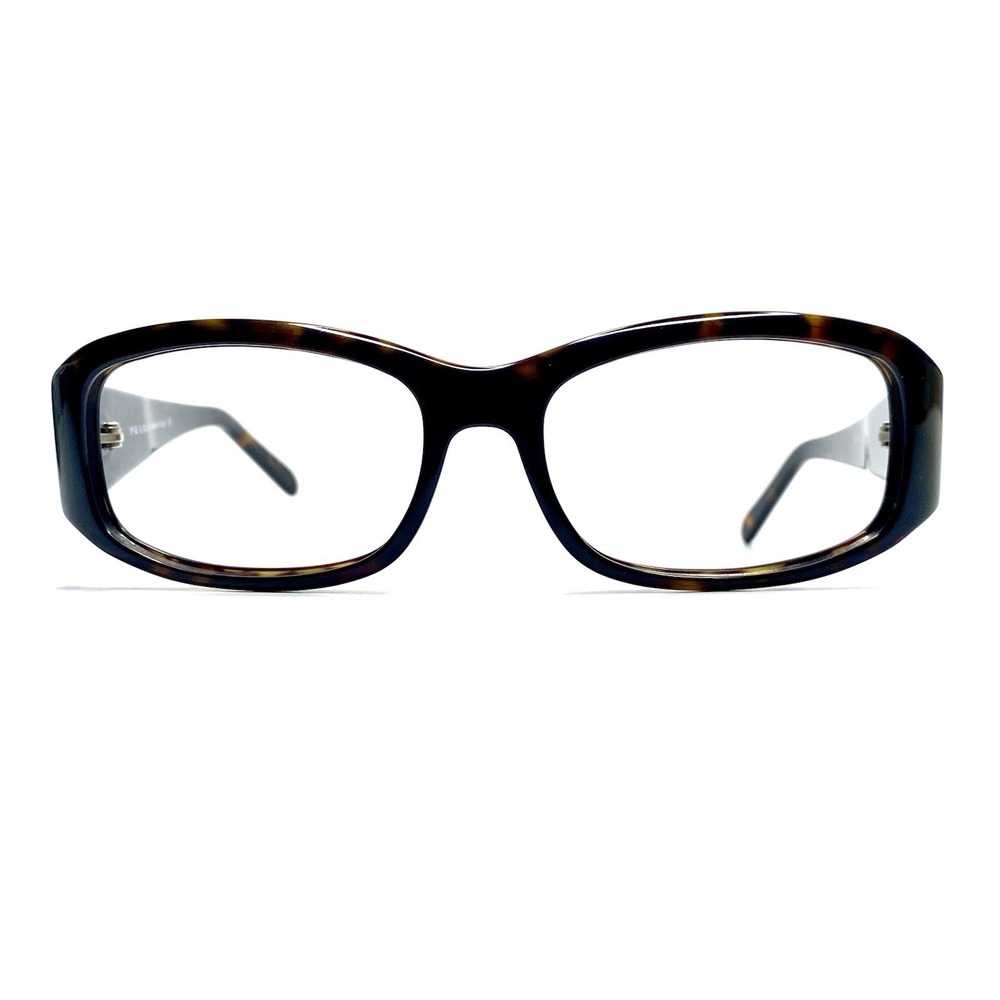 New Prada Brown Tortoise Rectangular Wrap Glasses Italy SPR03E 2AU-3N1 54 14 140